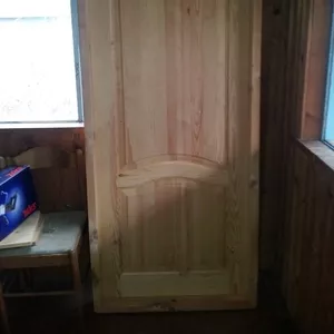 Дверь межкомнатна филенчатая(сосна) 80см с коробкой, новая, некрашеная. 